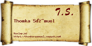Thomka Sámuel névjegykártya